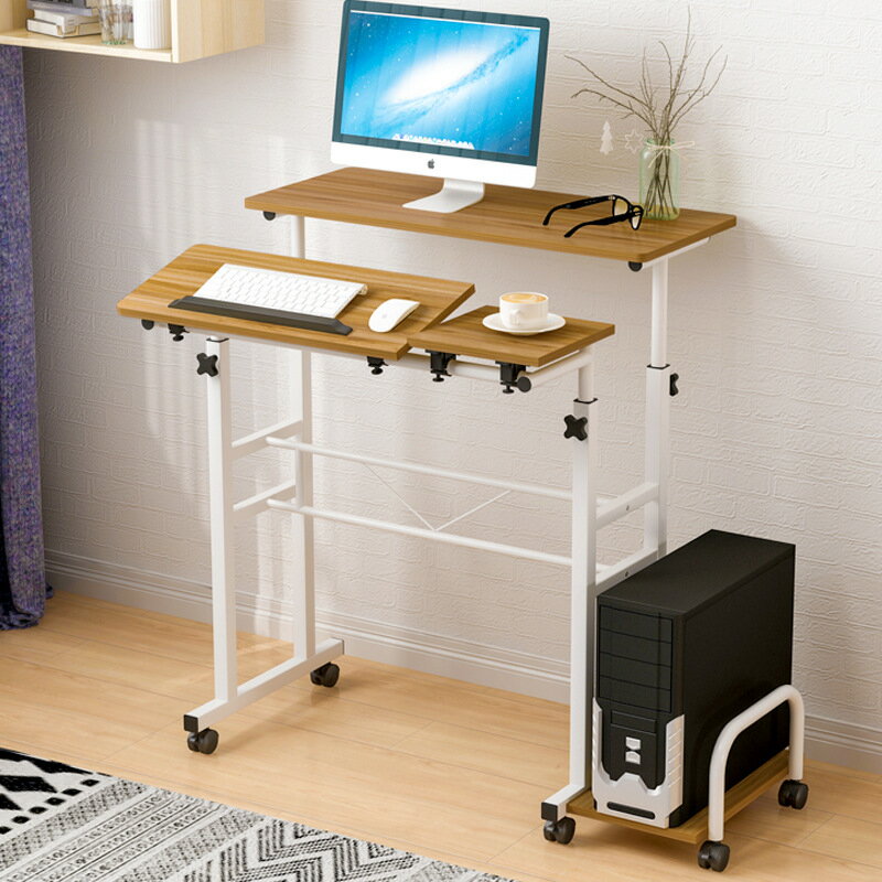 可站立電腦桌簡易辦公桌臺式家用簡約可移動升降學習桌子