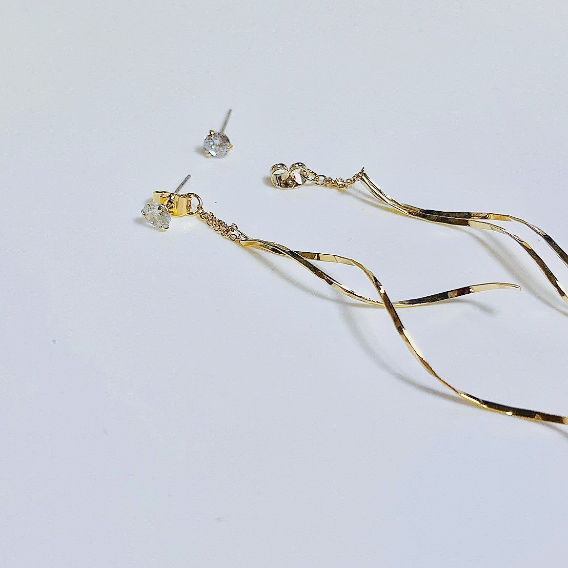 現貨專區｜水波蕩漾前後扣銀針耳環(BPES20)｜送禮精選店家★Reyna jewelry 女王飾品 1