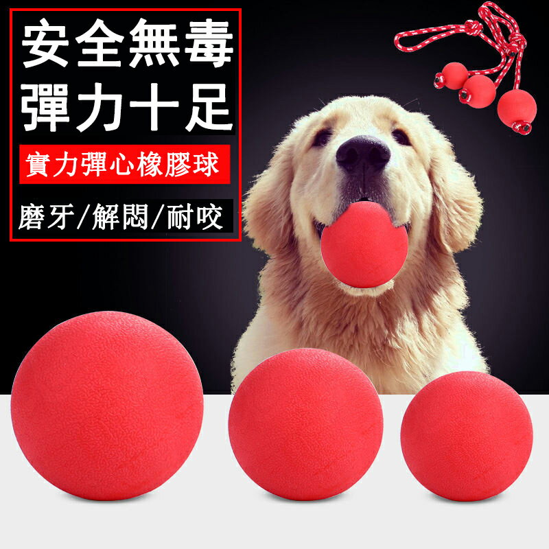 寵物狗狗玩具實心橡膠球訓練耐咬球寵物磨牙大型犬訓犬---極有家創意生活館