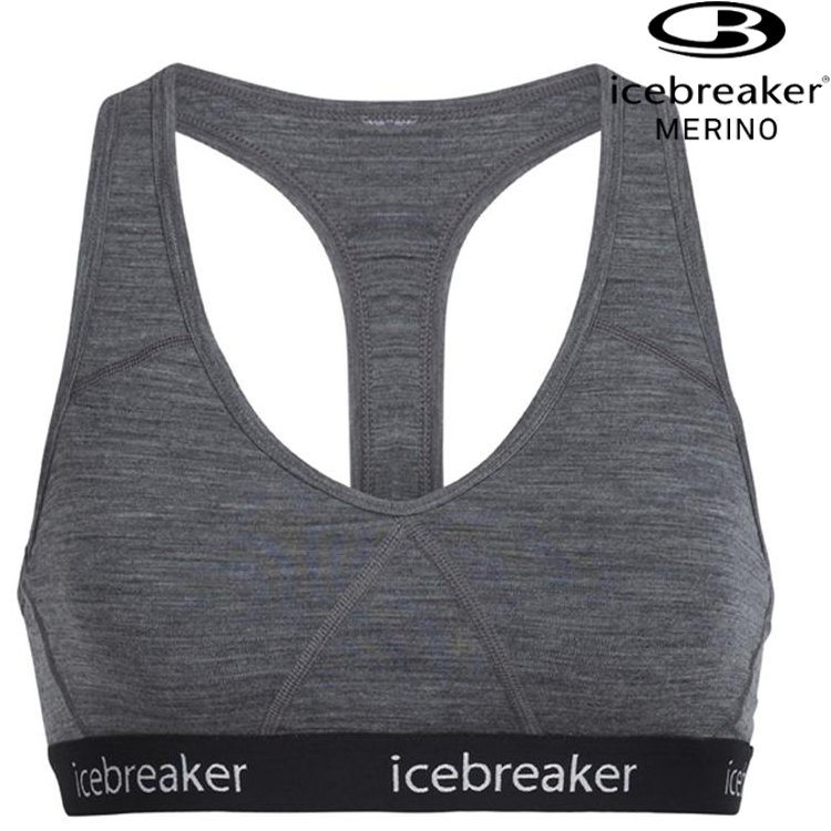 Icebreaker Sprite BF150 女款運動內衣/排汗內衣/美麗諾羊毛 103020 004 砂岩灰/黑 【贈送胸墊】
