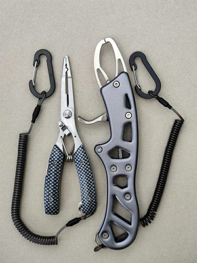 路亞鉗 釣魚鉗 多功能槍柄控魚器不銹鋼控魚鉗路亞鉗套裝釣魚鉗子大力馬魚線剪刀