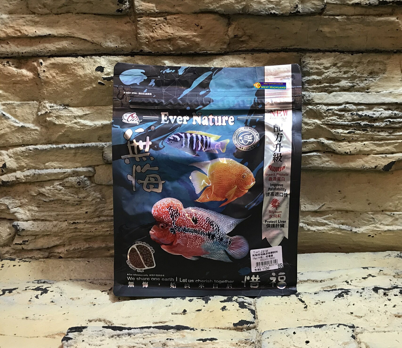 【西高地水族坊】Alife海豐無悔 慈鯛中小型魚飼料(1kg罐裝)-中顆粒