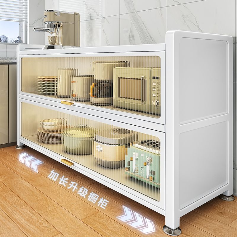 廚房置物架落地多層收納櫃加高加寬多功能鍋碗櫃微波爐櫥櫃餐邊櫃