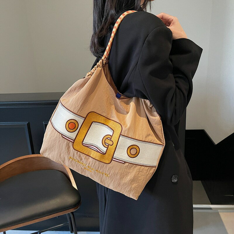時尚印花女士托特包2025小清新甜美女士單肩包休閒百搭斜後背包