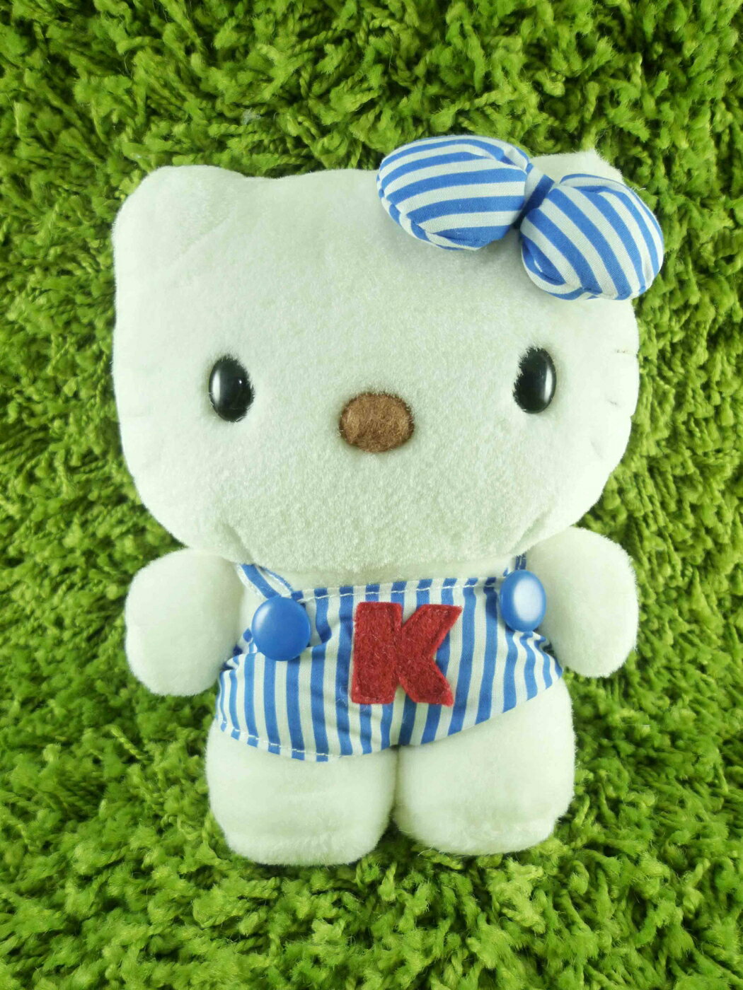 【震撼精品百貨】Hello Kitty 凱蒂貓 KITTY絨毛娃娃-藍線條圖案 震撼日式精品百貨