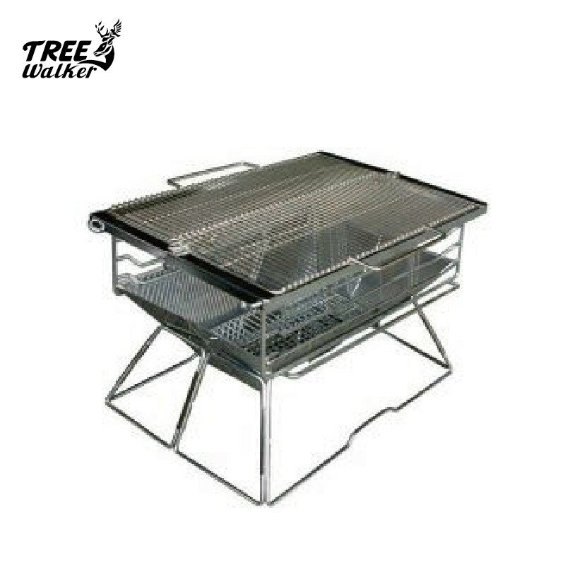 【Treewalker露遊】高級三段式不鏽鋼不銹鋼烤肉架 烤爐 附手提袋 原價2999 新款促銷2299