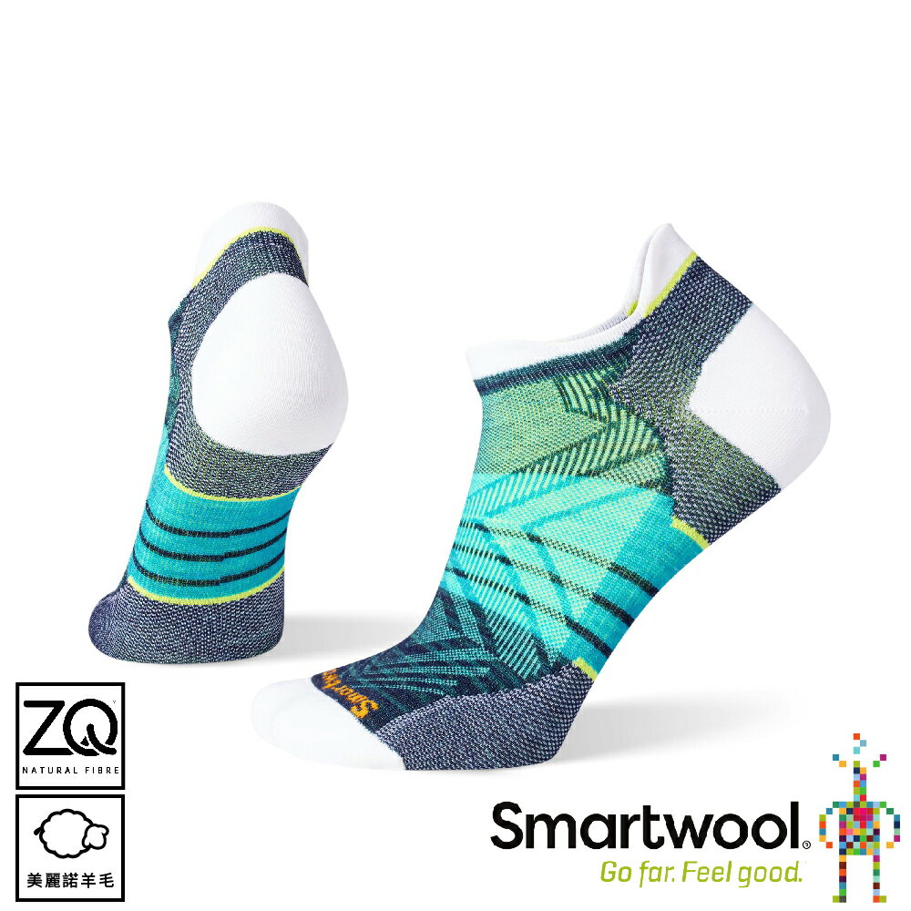 【SmartWool 美國 女 機能跑步超輕減震印花踝襪《白》】SW001669/運動襪/戶外襪/機能襪