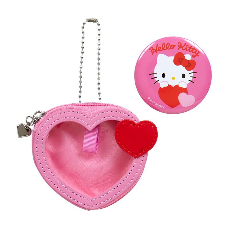 真愛日本 預購 凱蒂貓 kitty 七彩愛心 徽章套 徽章收納套 收納套 鑰匙圈 吊飾 JD51