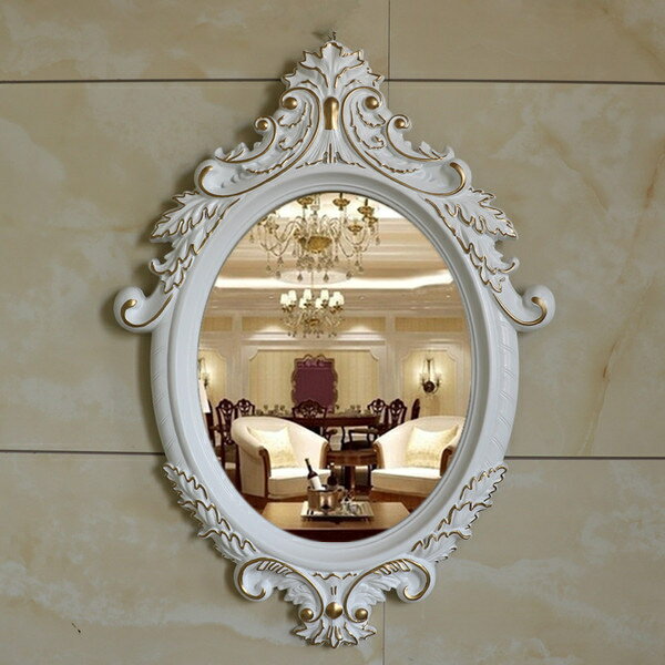 美容院鏡子衛生間浴室鏡壁掛梳妝台化妝鏡歐式會所裝飾鏡 中號 店慶降價