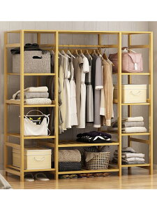 衣柜簡約現代經濟型組裝衣柜實木臥室衣櫥簡易布藝小衣柜出租房用