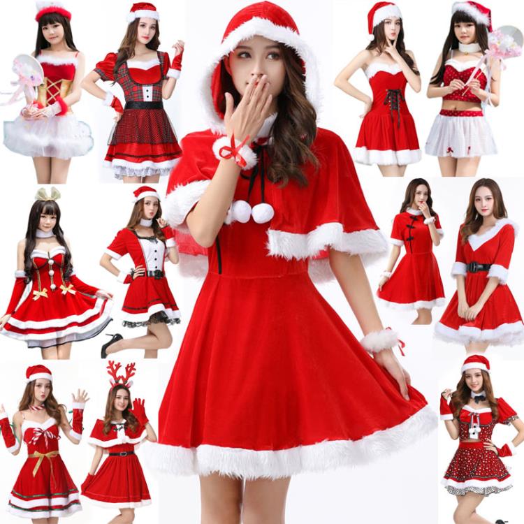 聖誕節服裝成人女服飾聖誕裝節日派對裝扮聖誕老人套裝舞台表演裝 全館免運