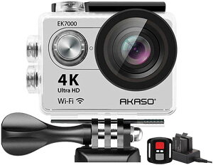 AKASO【美國代購】4K WiFi 運動攝影機 超高畫質防水 170度廣角EK7000 - 銀色