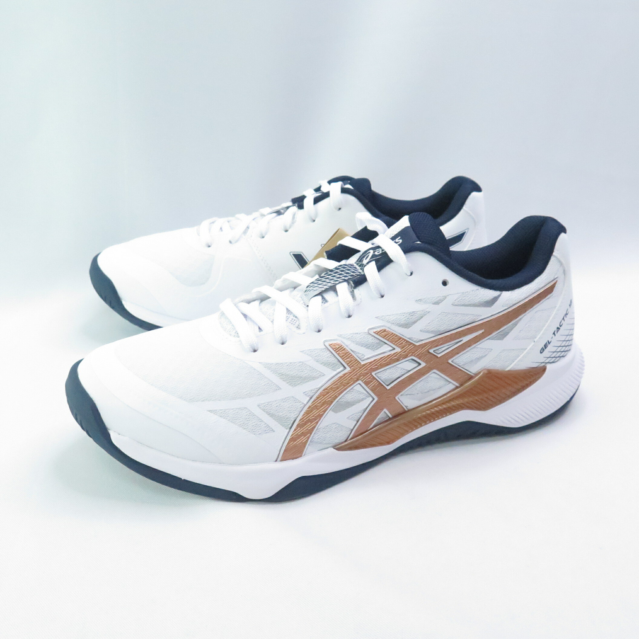 ASICS 1073A071101 GEL-TACTIC 12 男女排球羽鞋 2E寬楦 白x銅色【iSport愛運動】