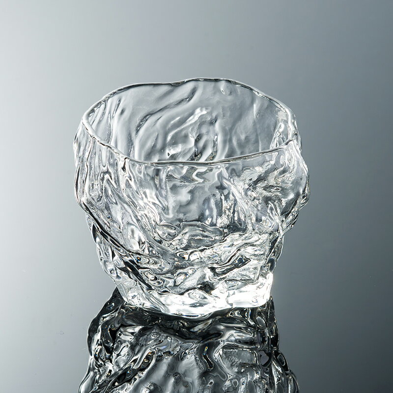 金邊玻璃小茶杯日式錘紋小號茶具品茗杯樹紋透明主人杯功夫茶單個 2