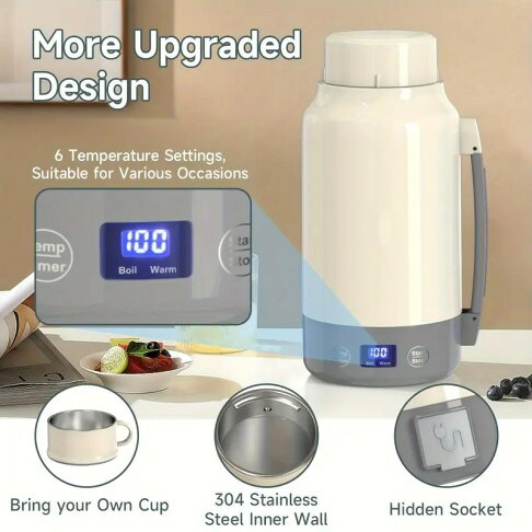 電熱水壺 燒水壺旅行大容量恆溫110V智能控溫水杯 2