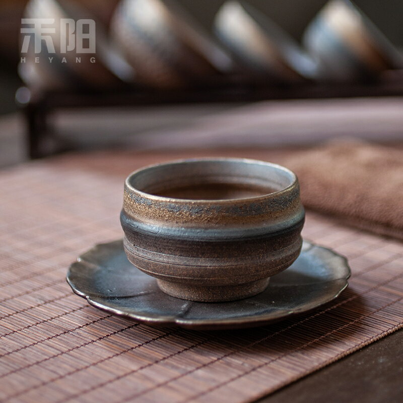 粗陶茶杯主人杯陶瓷單杯子大小號復古品茗杯日式家用茶盞功夫茶具