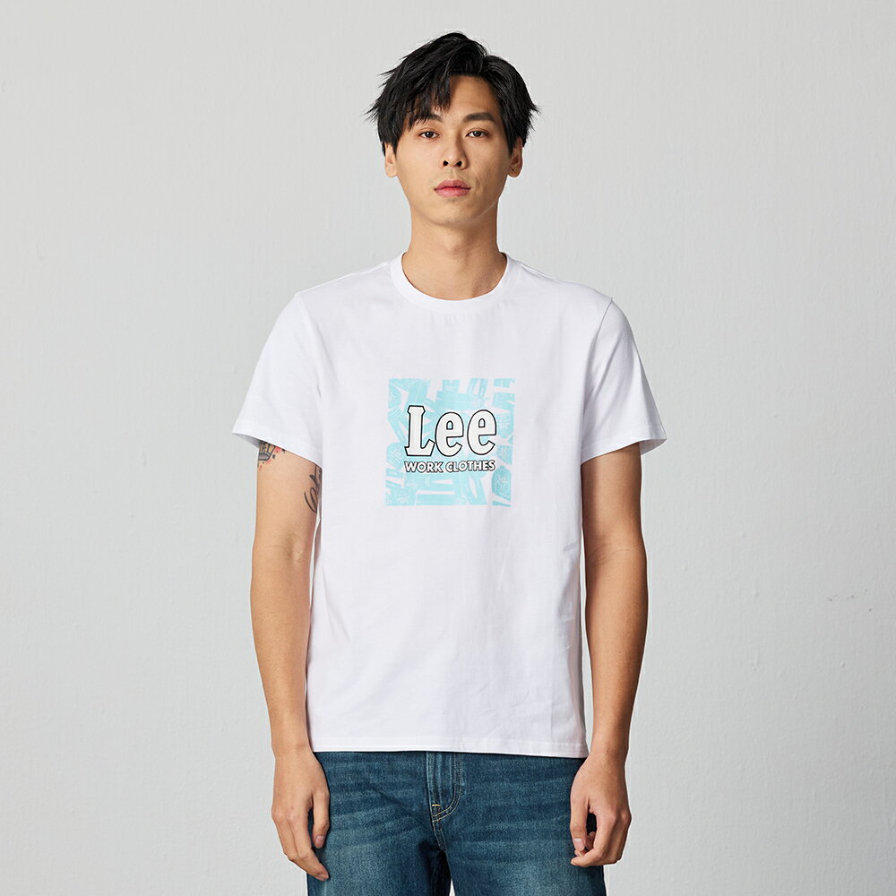 Lee 男款 多樣LOGO印刷 小LOGO布標 短袖T恤 | Modern
