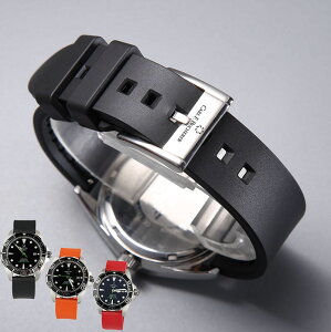 寶齊萊柔軟硅膠表帶 運動潛水防水氟橡膠針扣手表帶男女通用配件