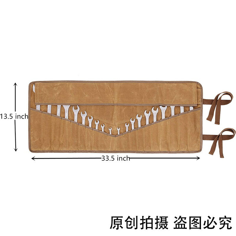 EBAY速賣通跨境復古風過蠟帆布工具包工具卷扳手卷工具袋