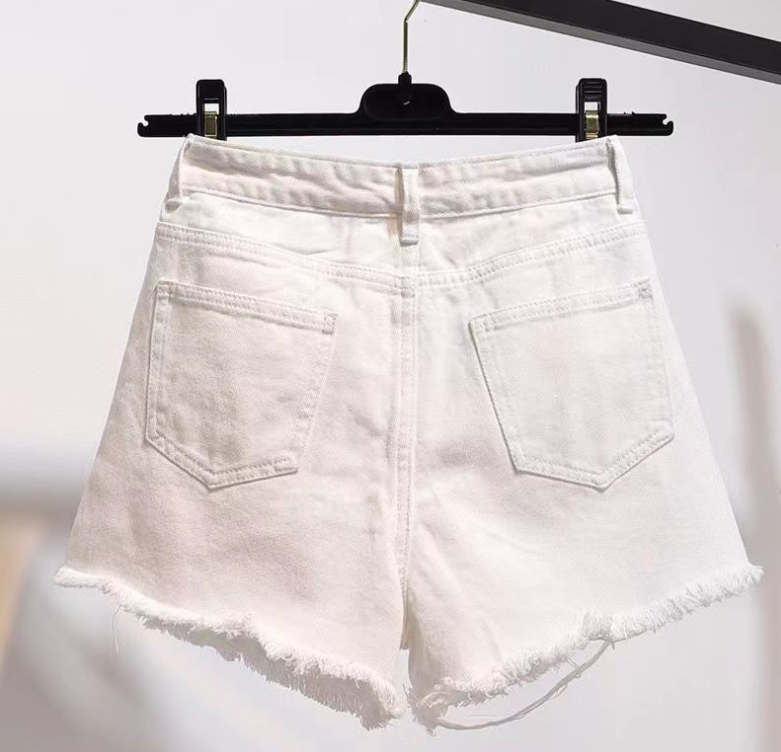 中大尺碼女裝 大尺碼牛仔褲 短褲 夏季薄款牛仔短褲 休閒熱褲休閒短褲 櫻桃嚴選 4