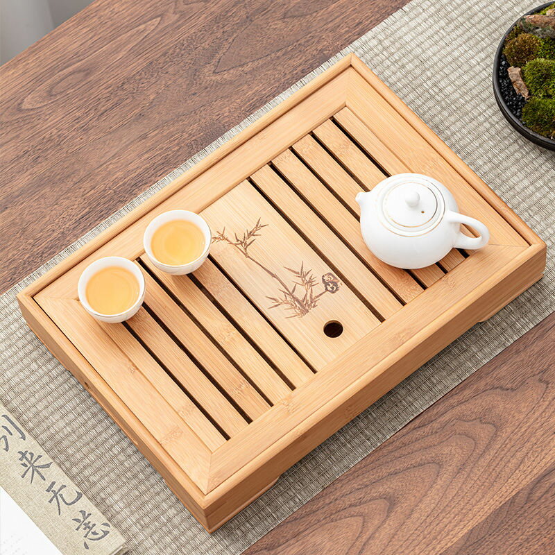 免運 可開發票 茶盤中式竹製茶盤家用小型儲水瀝水茶臺儲水功夫茶具茶海簡約幹泡託盤