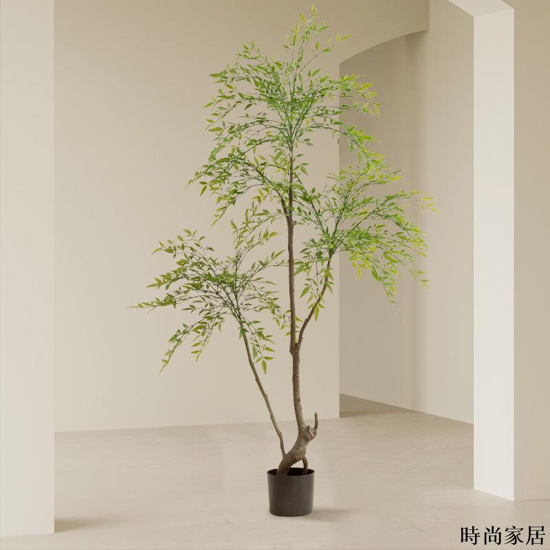 免運 附發票 工廠直銷 模擬樹 模擬擺件 綠植廠家生產模擬綠植南天竹盆栽 家居裝飾擺件模擬楓樹假植物盆景WW0720