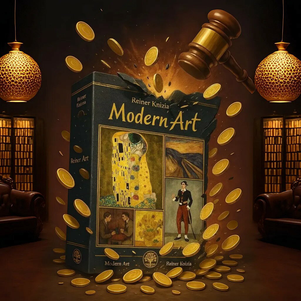 {保固一年 可打統編}韓國版現代藝術中文版Modirn Art桌遊拍賣經營聚會策略大錘金屬幣