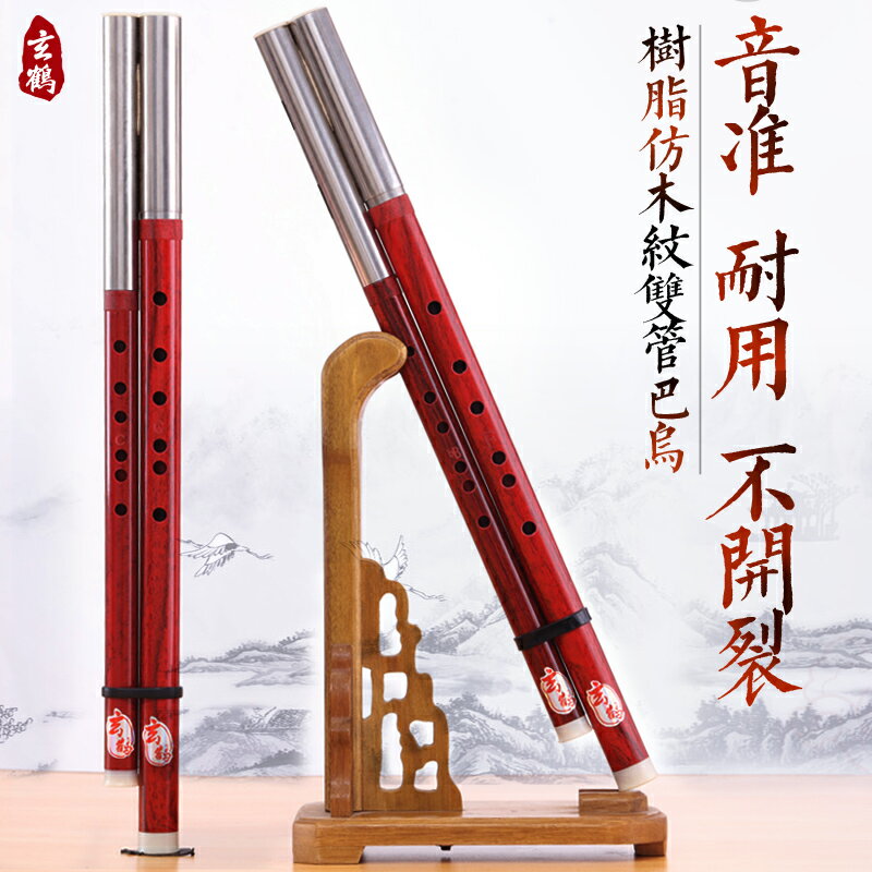玄鶴雙管巴烏樂器橫吹成人專業演奏小學生初學入門寬音域雙管樂器