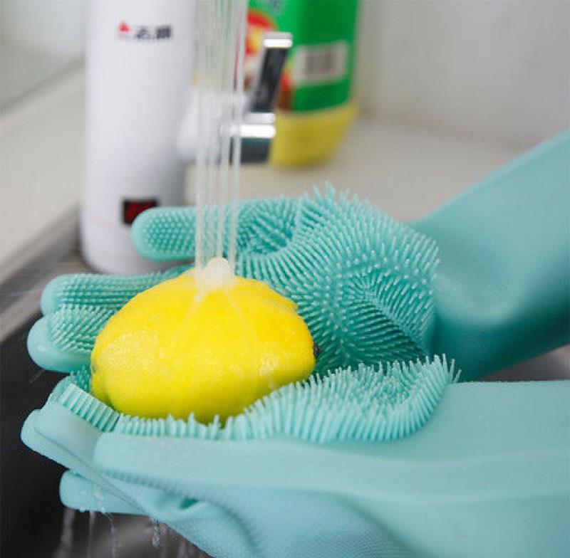廚房硅膠手套洗碗手套防燙家務清潔家用橡膠防水耐用女