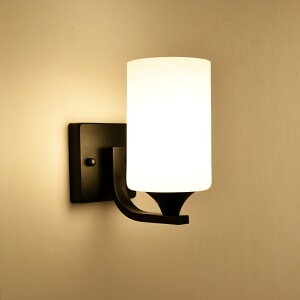 壁燈led現代簡約客廳臥室床頭走廊陽臺鐵藝電鍍烤漆玻璃墻壁燈