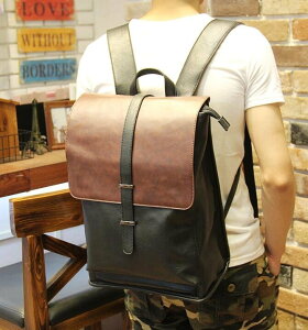 FINDSENSE Z1 韓國 時尚 潮 男 皮質 撞色 學生包 書包 電腦包 旅行包 後背包 雙肩包