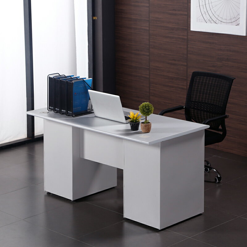 包郵職員鋼制辦公室電腦桌帶抽屜鐵皮桌1.2米財務寫字臺單人桌