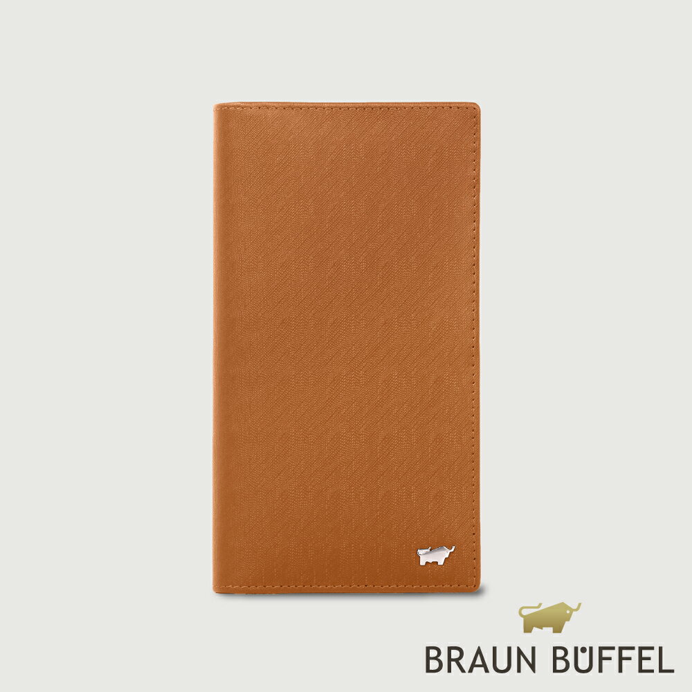 【BRAUN BUFFEL 德國小金牛】臺灣總代理 HOMME-M 17卡兩折長夾-杏仁巧克力色/BF306-301-SAL