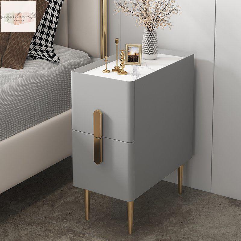 熱銷 超窄 床頭櫃 現代 簡約 臥室 實木 床邊櫃 小型 收納櫃 輕奢 迷你 儲物櫃