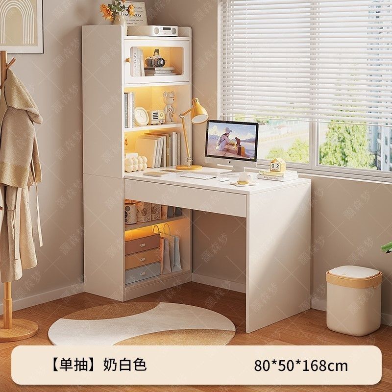 免運 可開票 實木梳妝臺收納臥室化妝臺輕奢現代奶油簡約小戶型書桌簡易臺 快速出貨