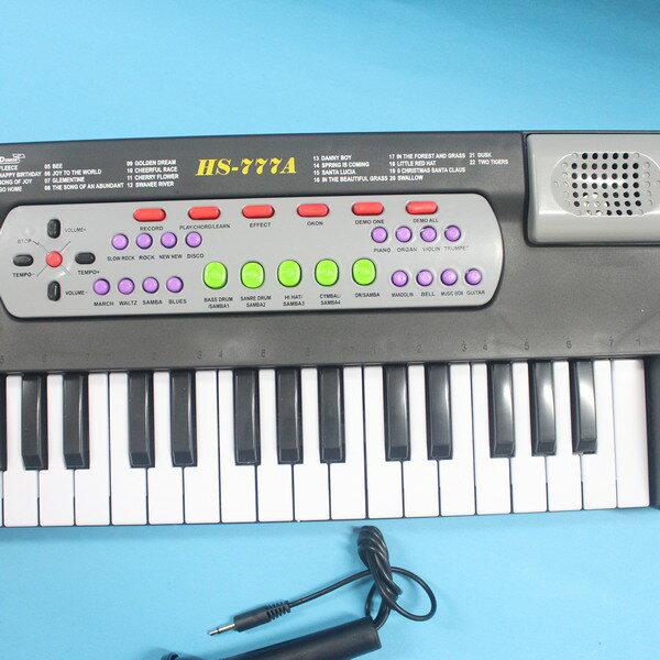兒童電子琴 HS-777A 聲光電子琴玩具 (附電池)/一個入(促850) 大37鍵 附麥克風-生(T2770)【領券滿額再折千12/31止】 1