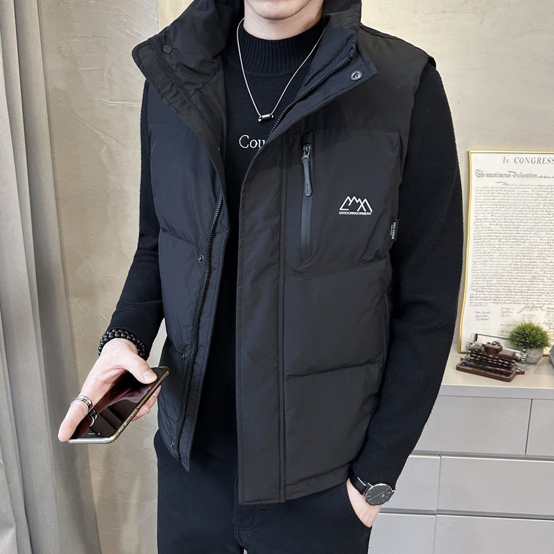 免運 馬甲外套男 羽絨馬甲男士2024新款秋冬季保暖立領坎肩外套時尚休閑背心 快速出貨