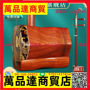 道韻紅檀木二胡樂器初學者廠家直銷紅木演奏考級配調音器琴盒