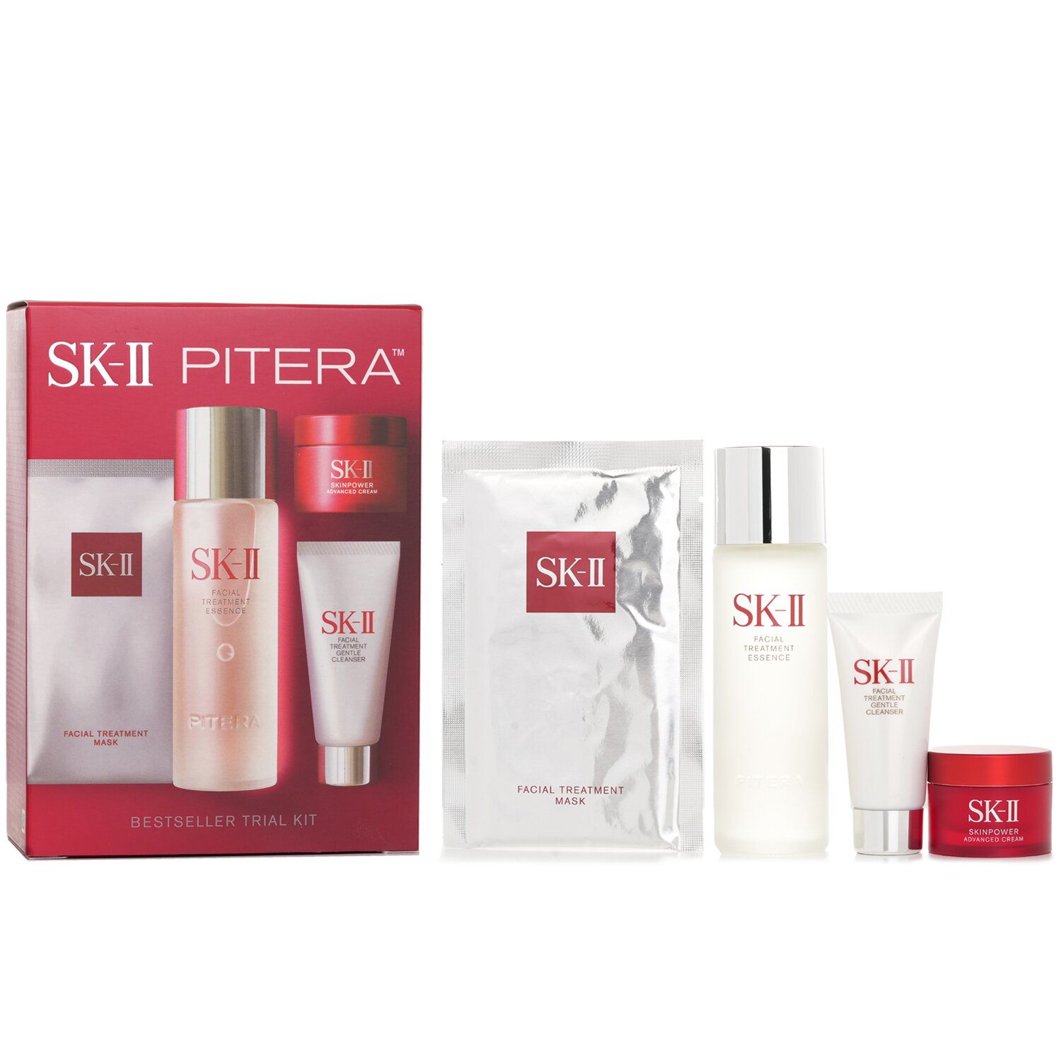 SK II - 暢銷體驗套裝:護膚精華 75毫升+潔面 20克+SKINPOWER面霜 15克+面膜 1片