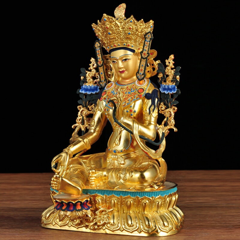 純銅綠度母擺件綠度母佛像尼泊爾密宗多羅觀音菩薩佛堂寺廟工藝品