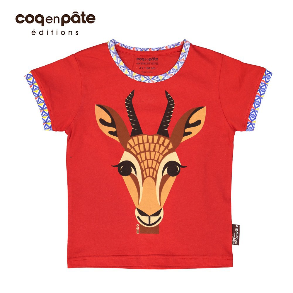 【COQENPATE】法國有機棉童趣 短袖 T-SHIRT - 小蒼羚