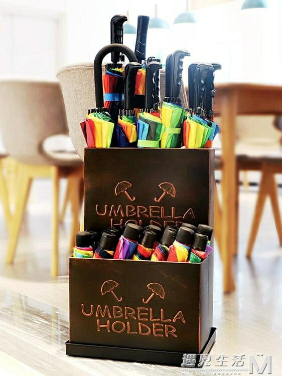 雨傘架雨傘收納架家用多功能鐵藝傘桶創意酒店大堂雨傘放置架商用