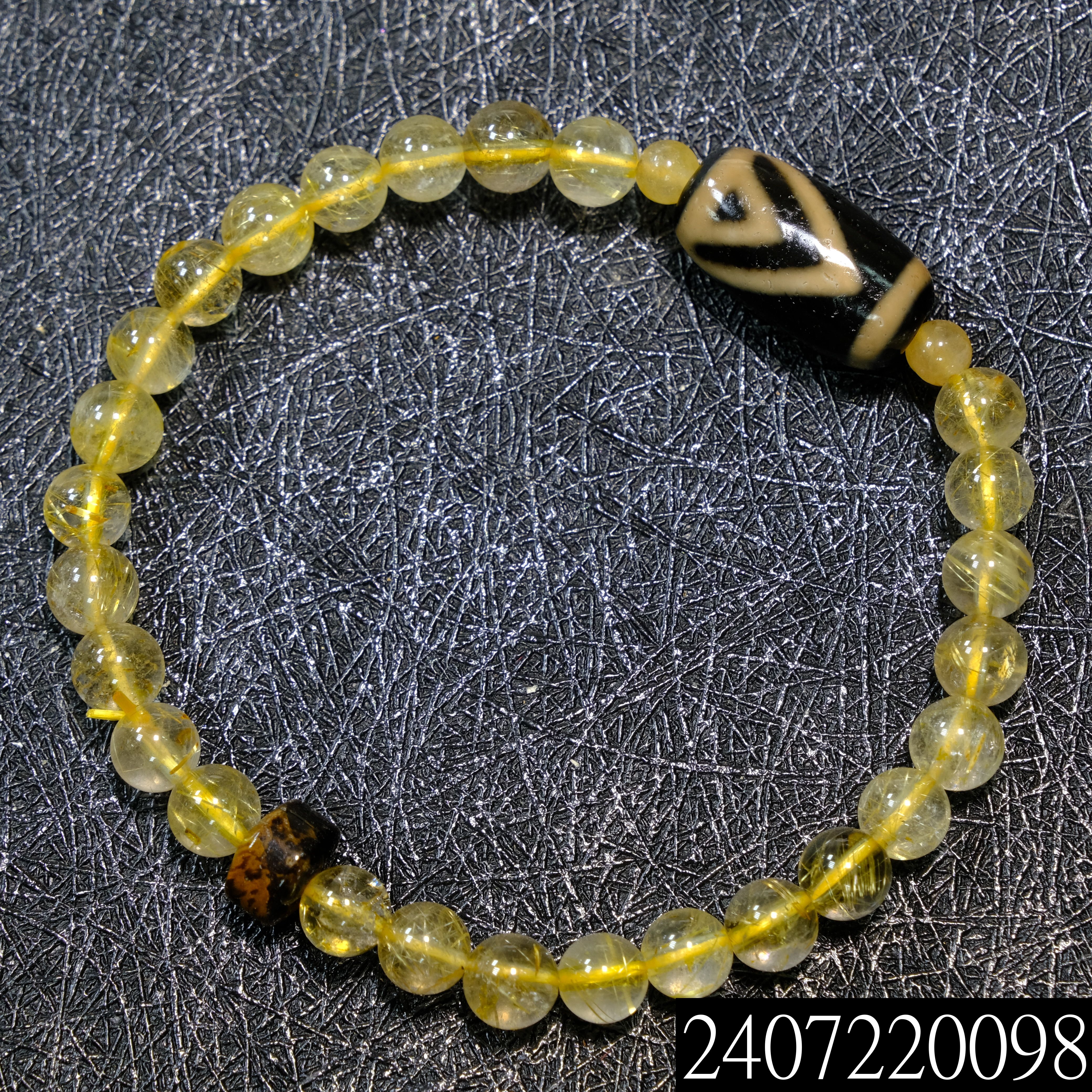 一眼雙靠山天珠搭配鈦晶手鍊｜考試、智慧、學業、神隊友