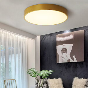 【限時優惠】LED吸頂燈圓形簡約現代金色主臥室餐廳房間陽臺走廊過道大氣燈具