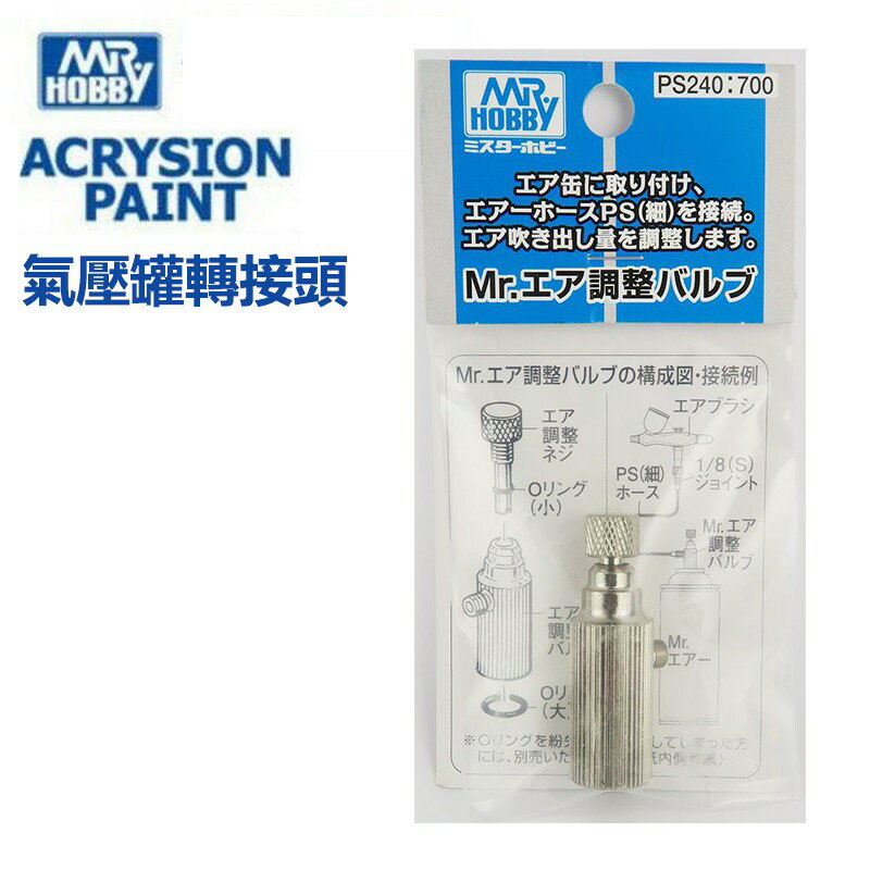 【鋼普拉】 現貨 MR.HOBBY GUNZE 郡氏 GSI PS240 噴槍系列 氣壓罐轉接頭 轉接頭