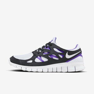 Nike Free Run 2 [537732-103] 男 慢跑鞋 運動 路跑 赤足 襪套 緩震 柔軟 輕量 白黑紫