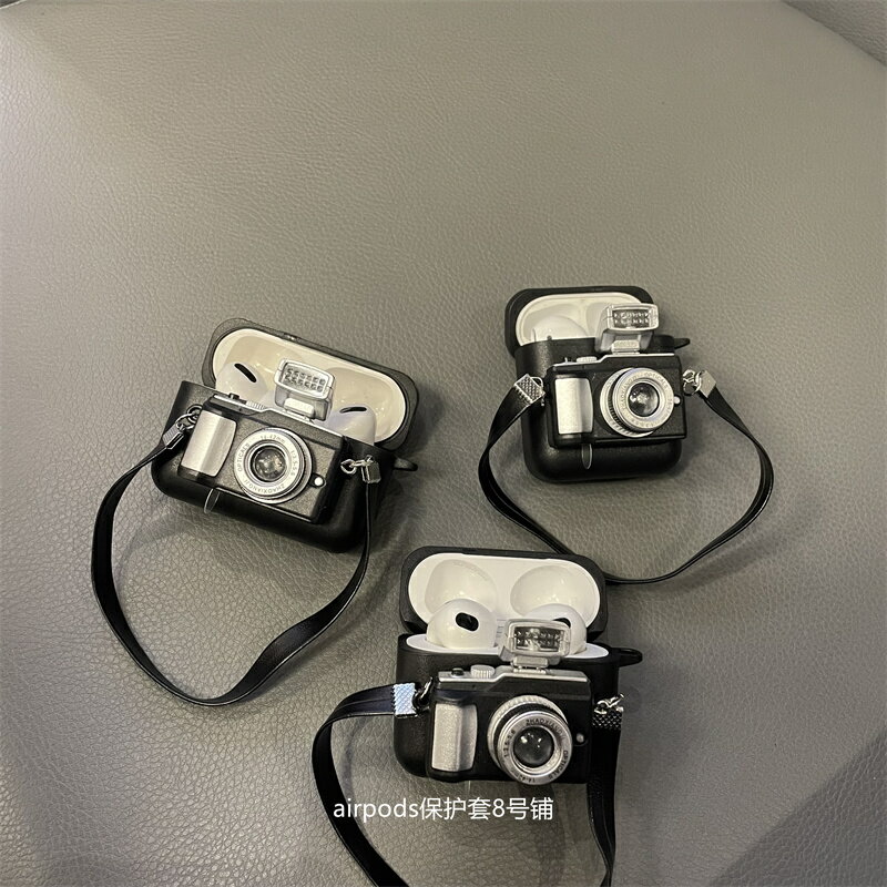 藍芽耳機保護套 簡約個性小相機airpods3耳機殼適用蘋果無線藍芽pro保護套1/2代【HH11863】
