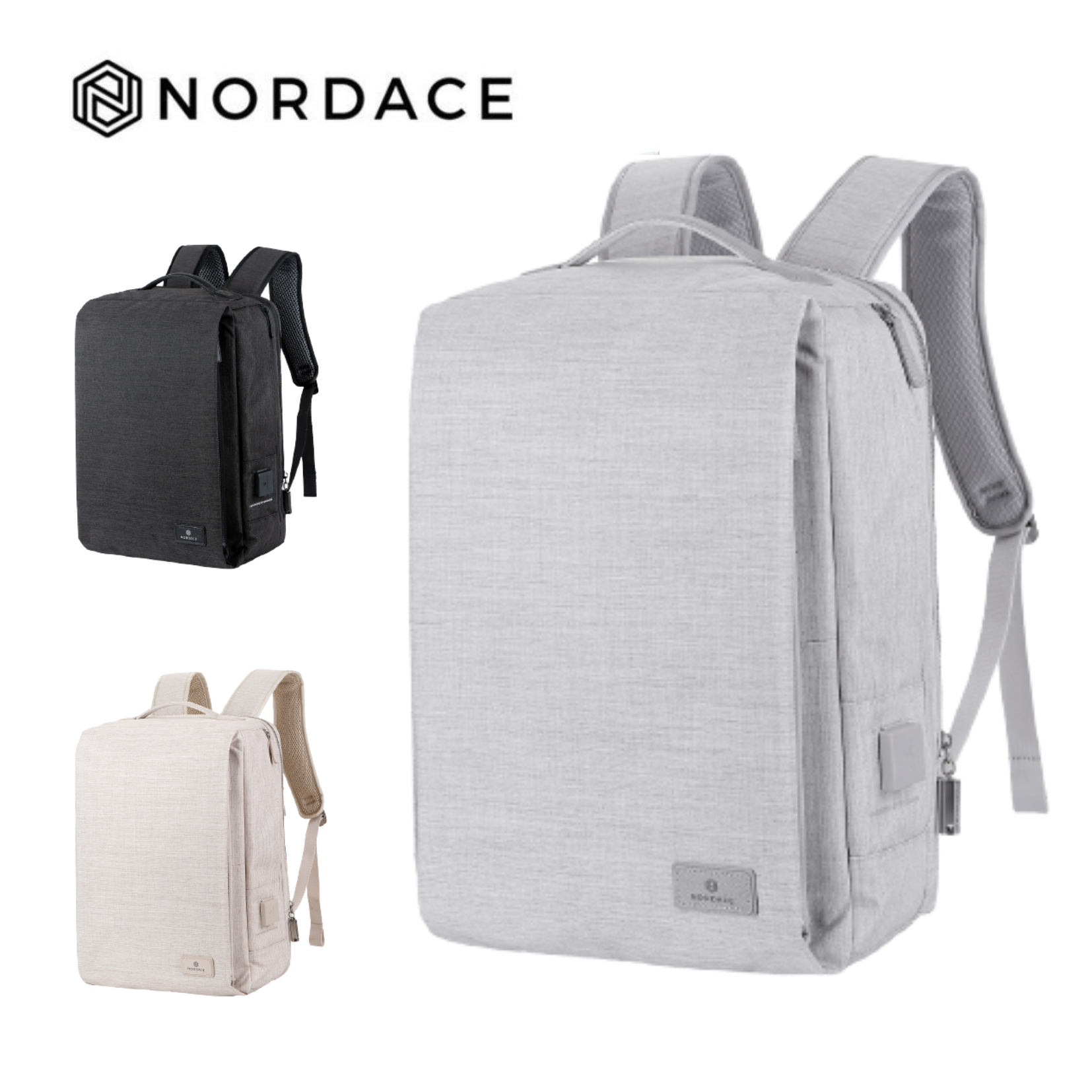 Nordace Siena II 時尚智能背包 充電雙肩包 充電背包 筆電包 電腦包 旅行包 休閒包 防水背包 後背包 雙肩包 3色可選-灰色