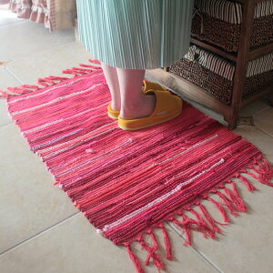 ✤宜家✤時尚編織創意地毯2 廚房浴室衛生間臥室床邊門廳 吸水長條防滑地毯 (50*80cm)