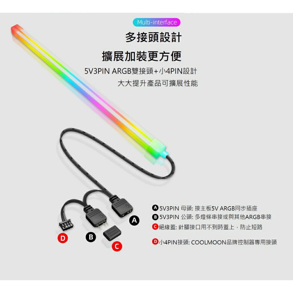 現貨全檢 RGB燈條四面發光 主板同步 ARGB 主板同步燈條 RGB燈 方管燈條 機殼燈條 | BECOOL比酷 | 樂天市場Rakuten